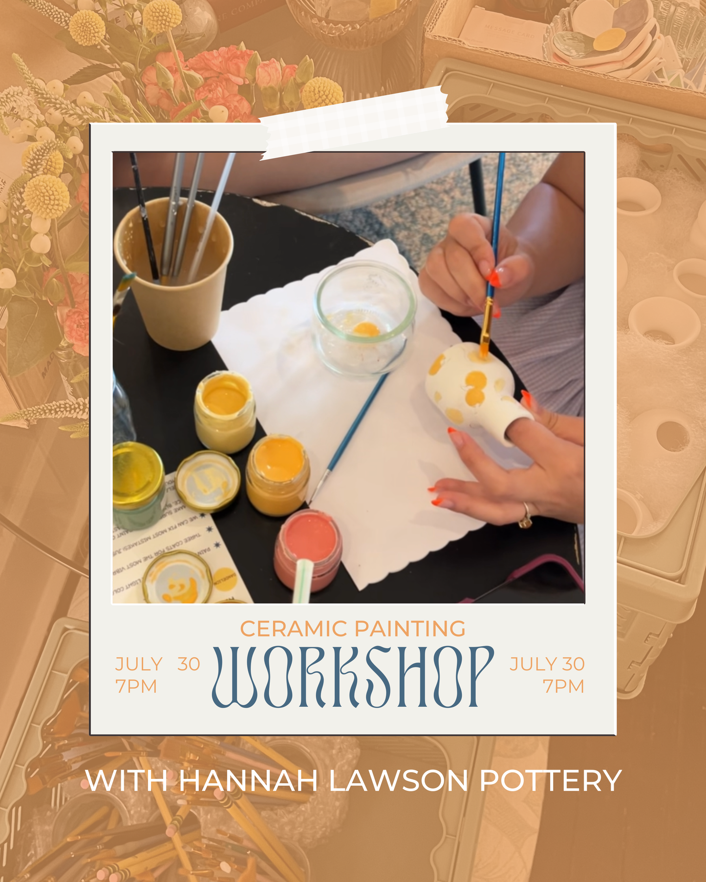 Ceramic Painting with Hannah Lawson Pottery 7/30 7pm