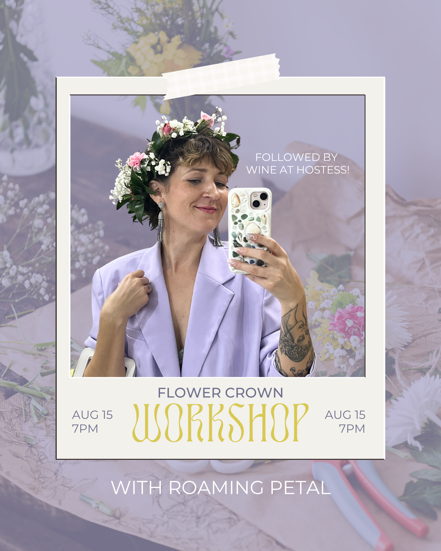 Flower Crowns with The Roaming Petal 8/15 7pm