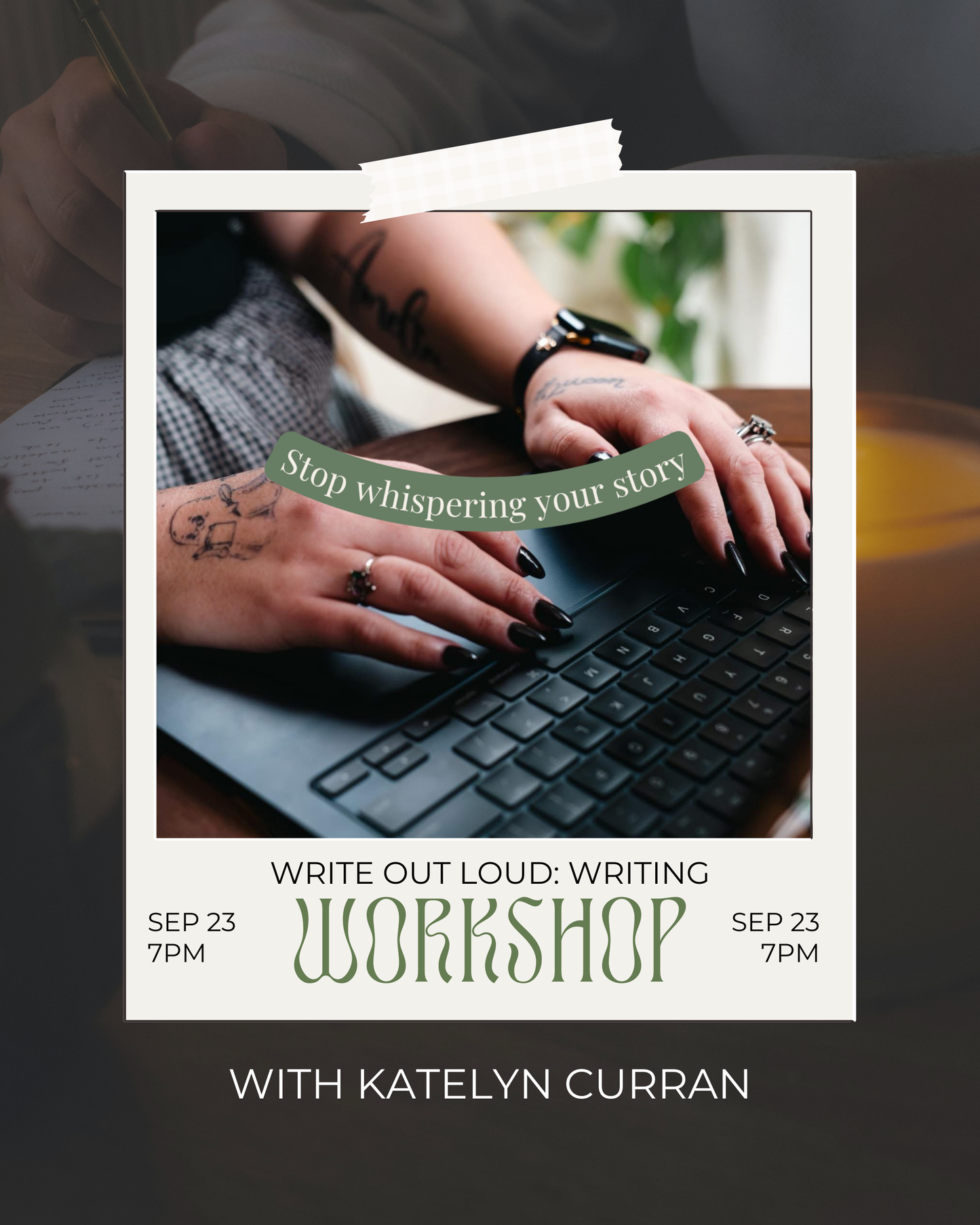 Write Out Loud: Writing Workshop with Author Katelyn Curran 9/23 7PM