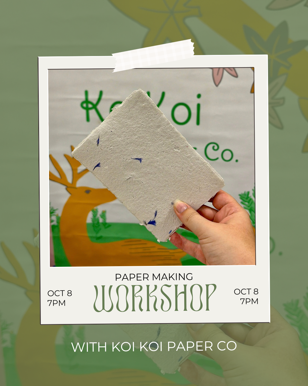 Paper Making With KoiKoi Paper Co. 10/8 7PM