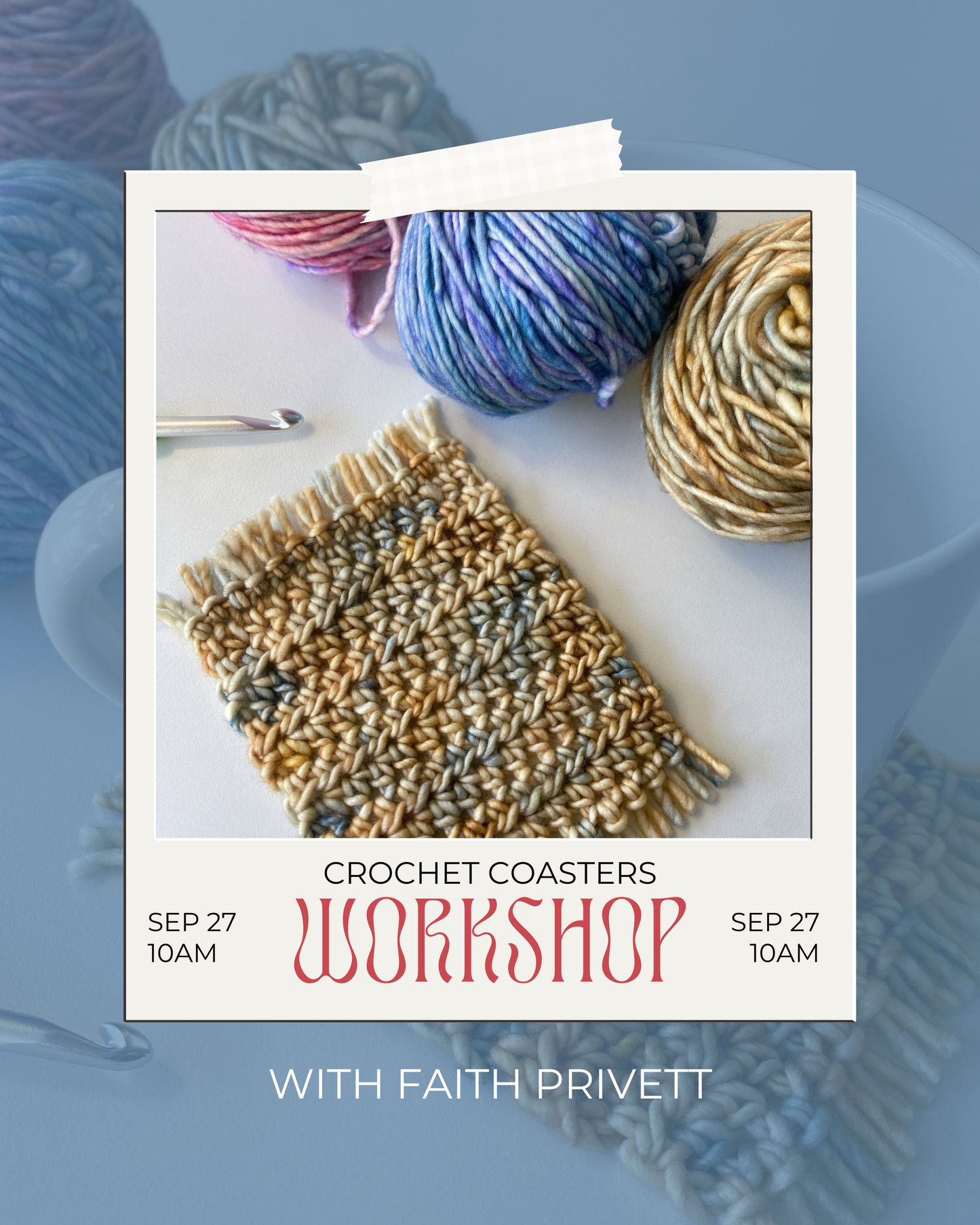 Coffee & Crochet: Mug Rug Coasters with Faith Privett 9/27 10AM